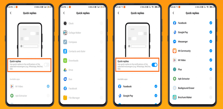 آموزش فعال سازی Quick Replies در اندروید
