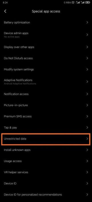 رفع محدودیت داده در MIUI
